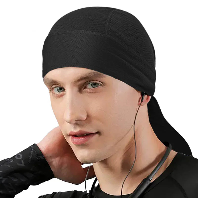 Durag for Men Cycling Pirate Hat Breathable Mesh Pirate Bandana Cap Sweat Absorbent Helmet Inner Head Cover Skull Cap for