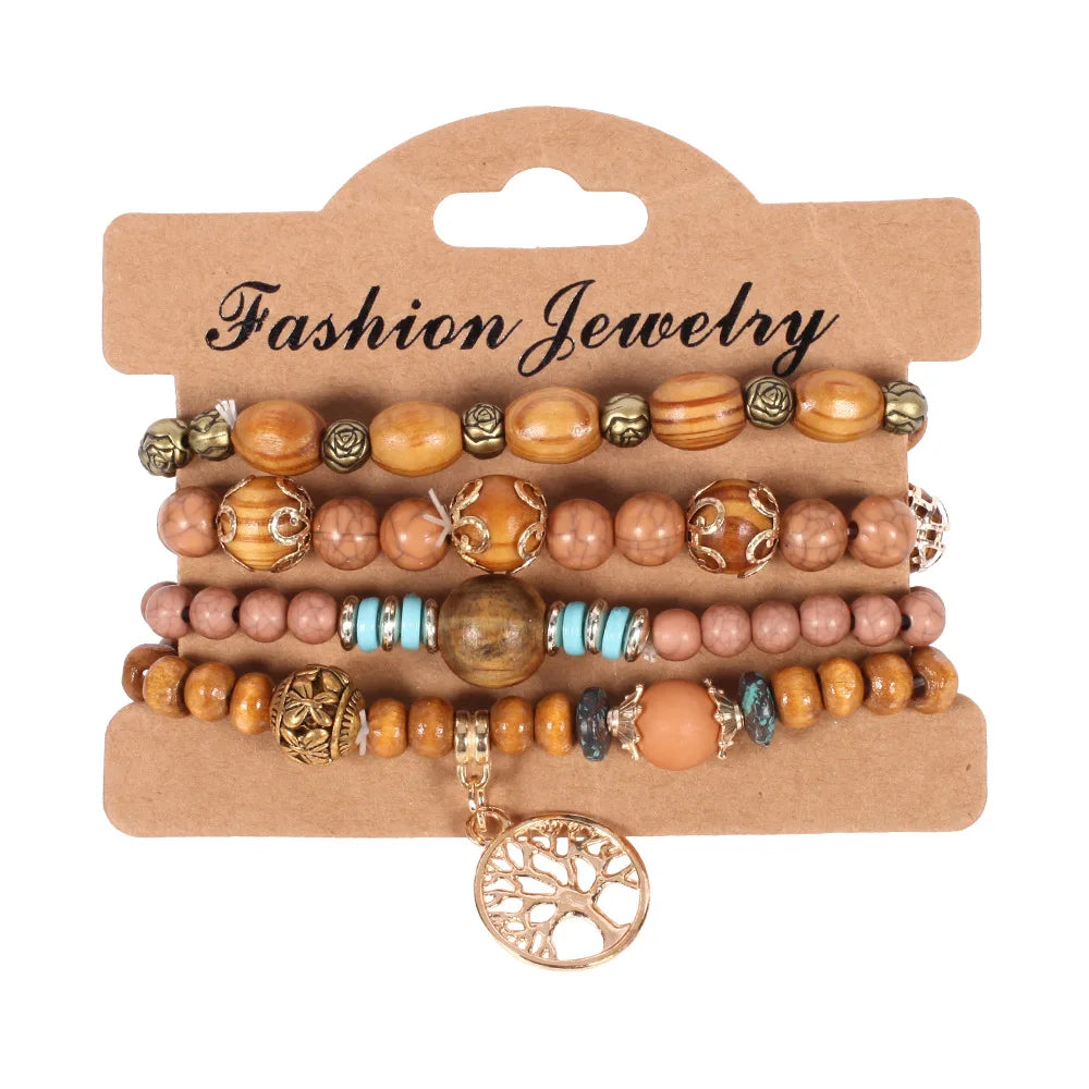 Bohemian Handmade Beads Bracelet Set For Women Summer Colorful Beaded Chain Bangle Men Boho Jewelry Accessories