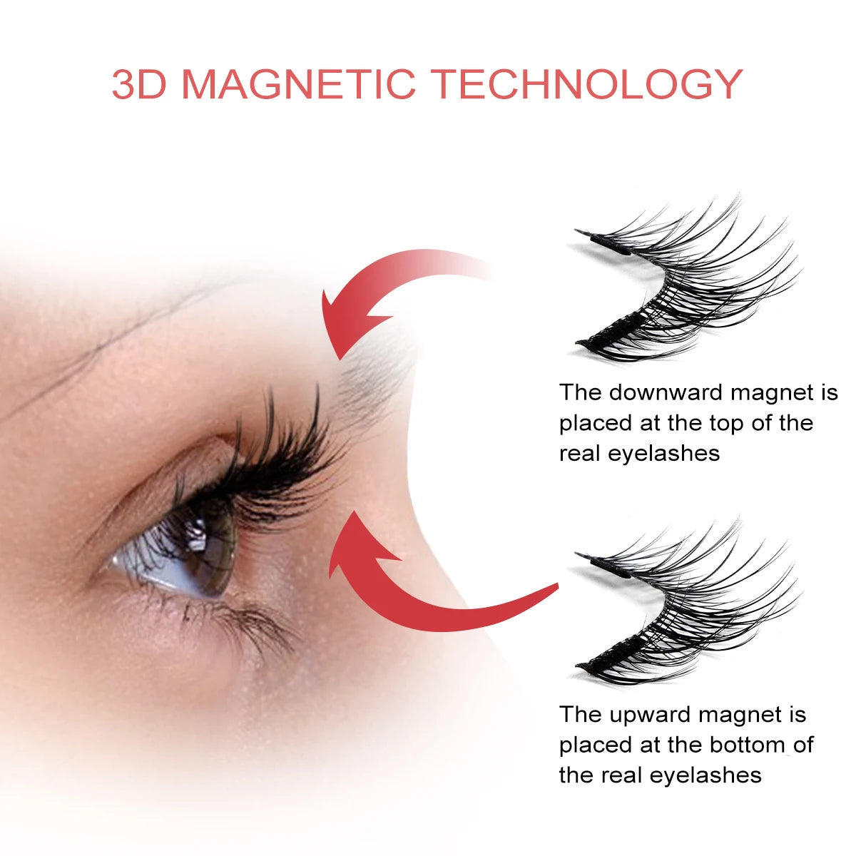 MAGEFY 3 Pairs Magnetic Eyelashes with Applicator Glue Free Reusable Magnetic Lashes Multiple Styles Natural Anime Magnetic Lash