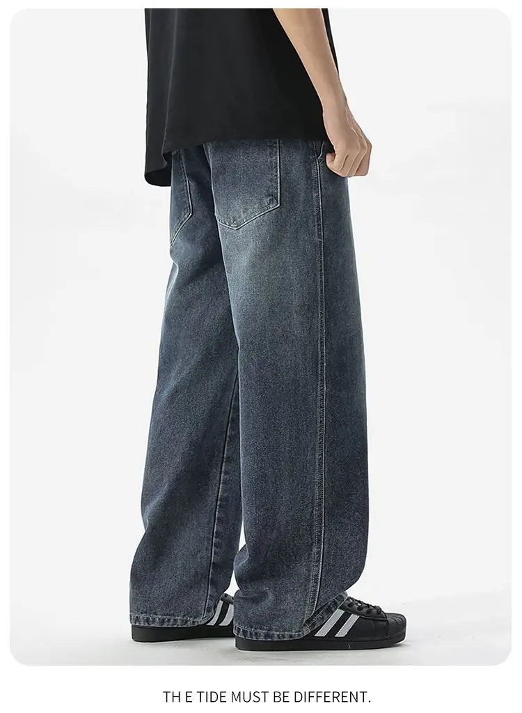 Straight Jeans 2026 New Men's Clothes Wide-leg Baggy Casual Trousers Fashion Hip-hop Loose Jeans Streetwear Male