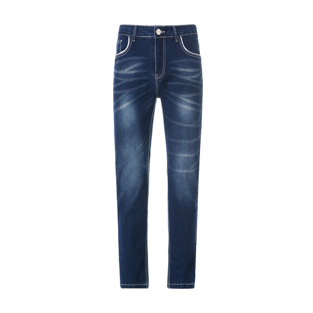 Straight Jeans Men Washed No Hole Jean Spring Summer Boyfriend Jeans Streetwear Loose Cacual Designer Long Denim Pants Trousers