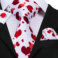 C-3014 Hi-Tie Men Tie Silk Necktie Plaid Brown Ties for Men High Quality Hanky Cufflinks Set Men's Wedding Pocket Square Tie Set