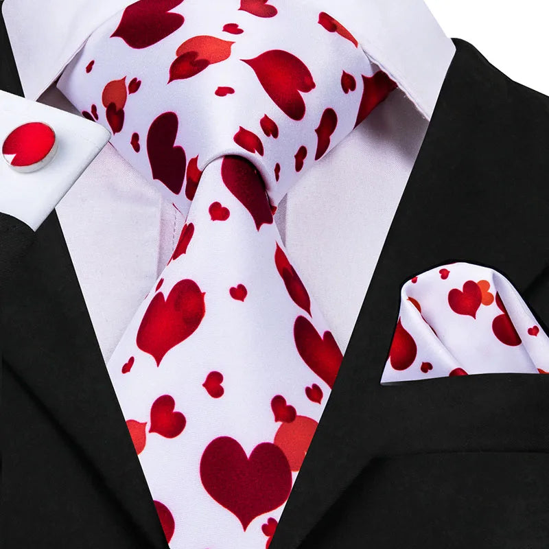 C-3014 Hi-Tie Men Tie Silk Necktie Plaid Brown Ties for Men High Quality Hanky Cufflinks Set Men's Wedding Pocket Square Tie Set