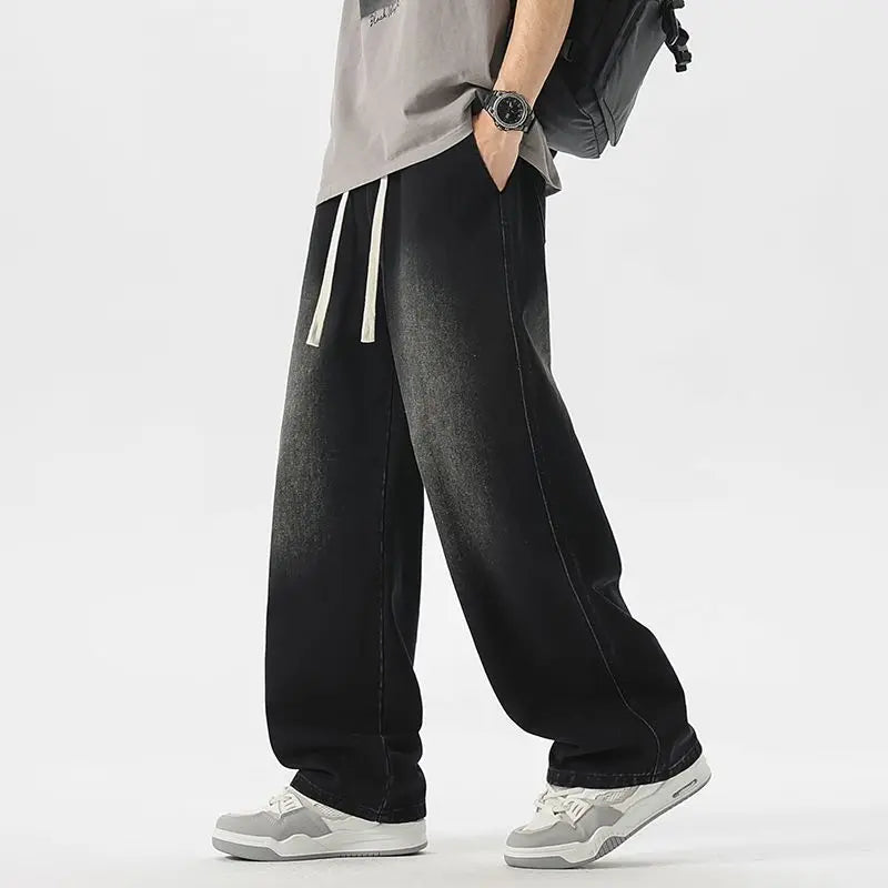 Straight Jeans 2026 New Men's Clothes Wide-leg Baggy Casual Trousers Fashion Hip-hop Loose Jeans Streetwear Male