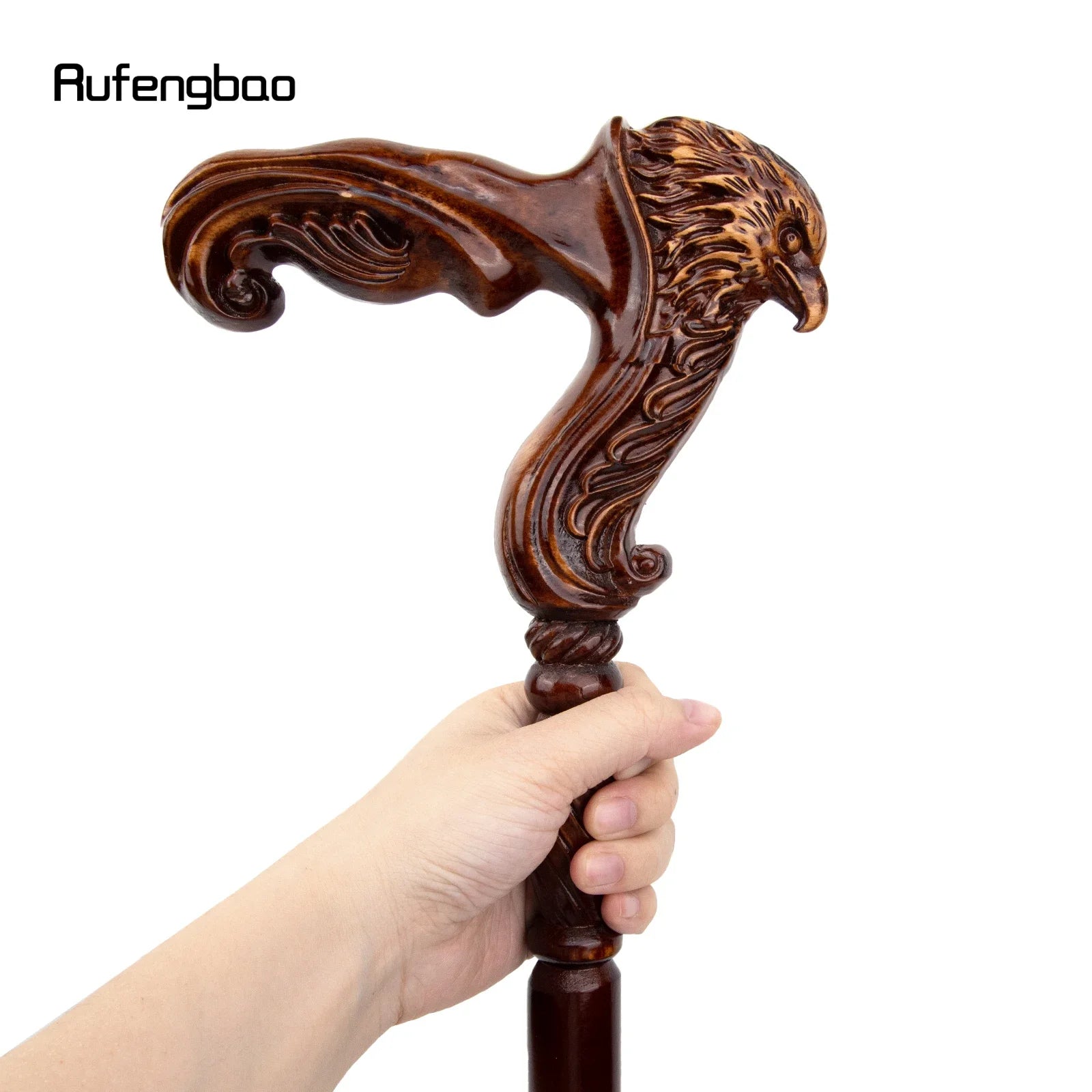 Eagle Brown Wooden Fashion Walking Stick Decorative Vampire Cospaly Party Wood Walking Cane Halloween Mace Wand Crosier 93cm