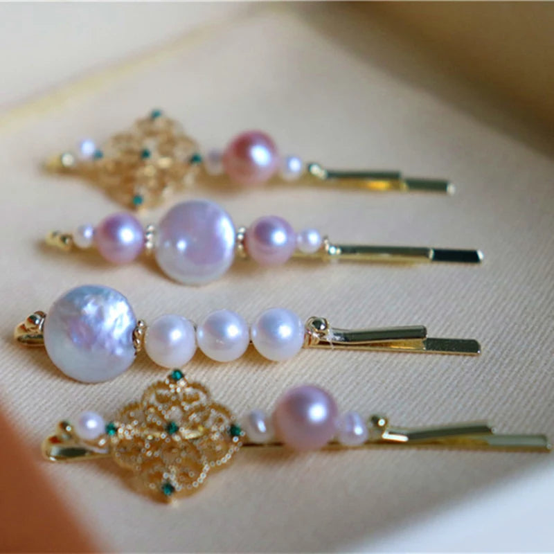 Hair Accessories for Girls Women Hairpins Clips Natural Baroque Freshwater Pearl Elegant Sweet Bridal Ornaments Wedding Gift
