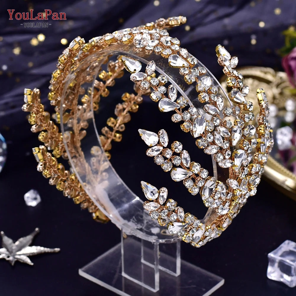 YouLaPan HP496 Rhinestone Bridal Headband Luxury Bridal Hair Accessories Woman Headpiece Wedding Hair Accessories Bride Tiara