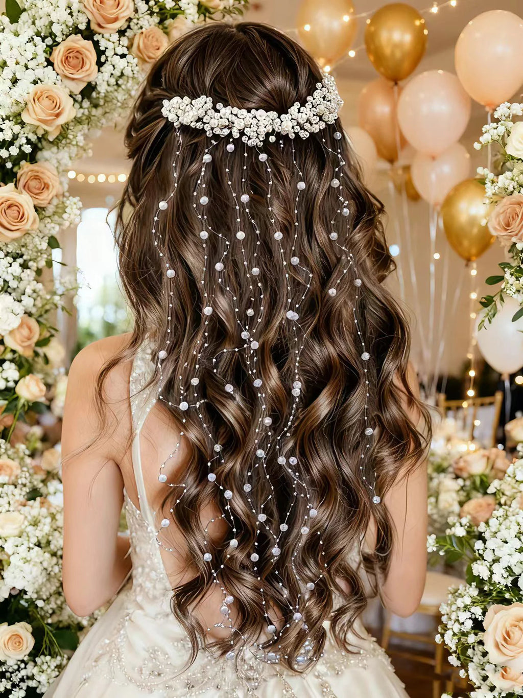 European and American Bridal New Hair Accessories, Handmade Pearl Headpieces, Tassel Combs, Wavy Hairbands, Flower Wreaths, Wedding Hair Combs, Accessories