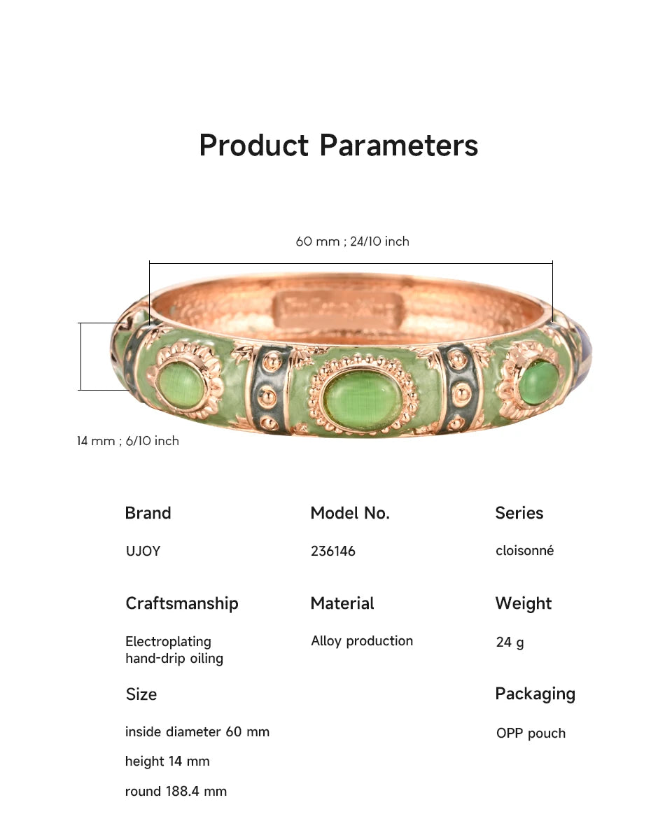 Enamel Bracelet For Women Bangle On Hand Hawaiian India Cloisonne African Jewelry Women's Hand Bracelets Bohemian Designer Gifts