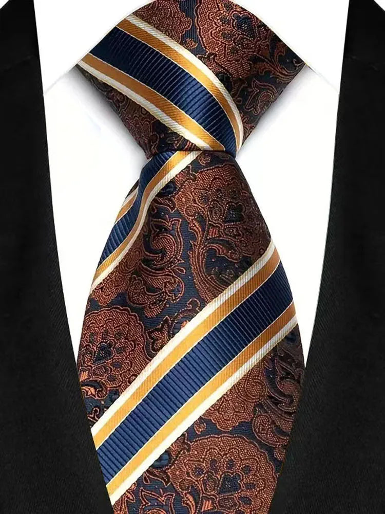 8CM Men's Ties Necktie For Man Wedding Business Party Stripes Striped Jacquard Woven Neck Tie Daily Wear Accessories Gift