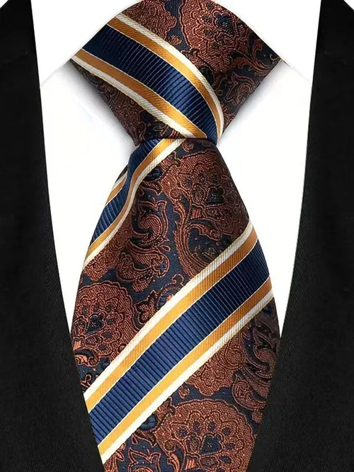 8CM Men's Ties Necktie For Man Wedding Business Party Stripes Striped Jacquard Woven Neck Tie Daily Wear Accessories Gift