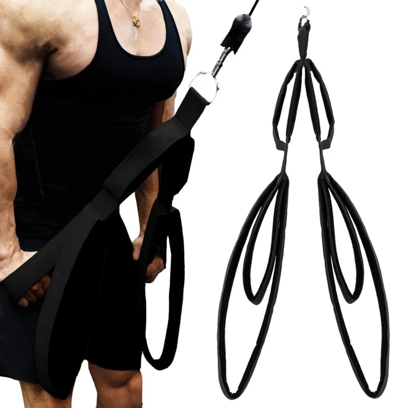 Tricep Rope Cable Attachment 3 in 1 Tricep Pull Down Attachment 3-Lengths for Triceps Back & Shoulders Triceps Extension Strap