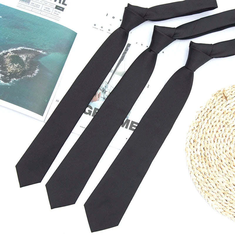Women Black Skinny Black Necktie Ties for Men Neck Ties Jacquard Cravat Party Gifts for Men Formal Business Wedding Accessories