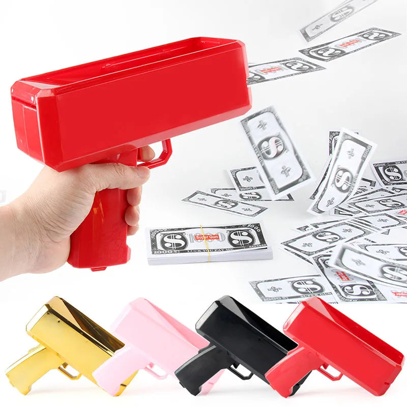 Shoot Money Gun Toy Party Banknote Shoot Pistol Paper Money Shooter Throwing Machine Funny Game Fashion Gift Party Supply Toys