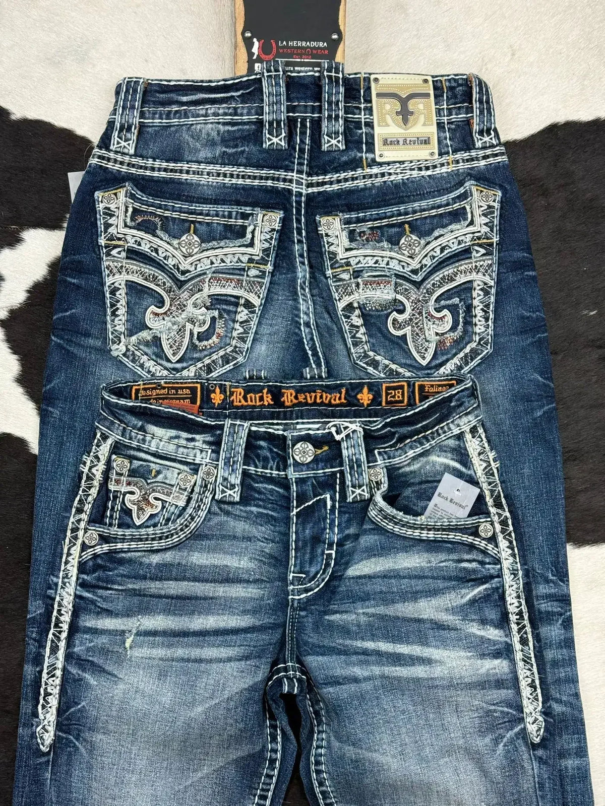 Harajuku Retro High Quality Boot Cut Jeans Women Y2K New Gothic Blue Denim Embroidery Hip Hop Cross Pocket Wide Pants Streetwear