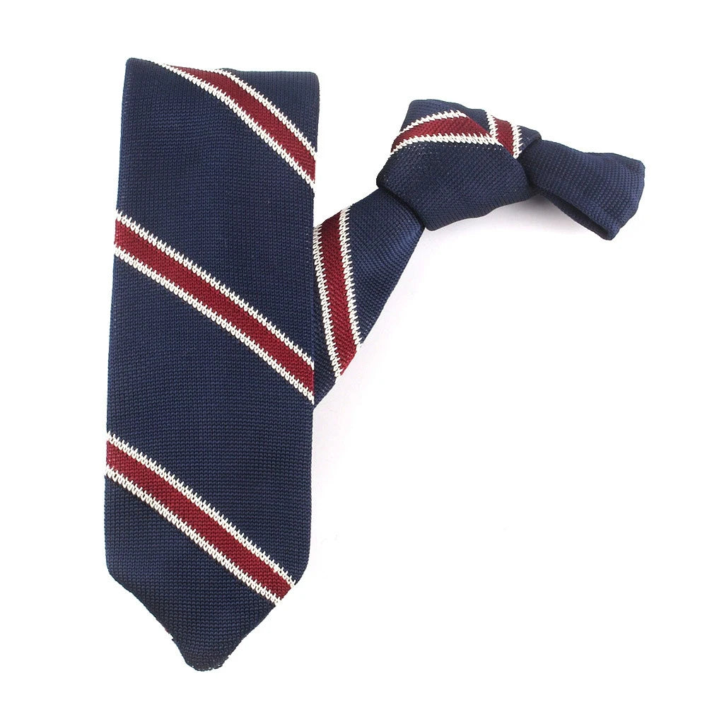 New Knit Ties Casual Skinny Necktie Boys Girls Knitted Striped Neck Tie Wedding Necktie Men
