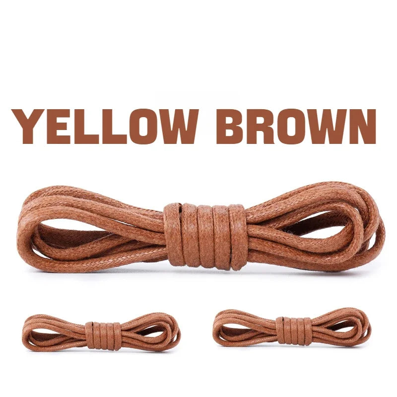1Pair Cotton Waxed Shoelaces Round Rope Shoe laces Boots Laces for Shoes Waterproof Leather Shoelace 60/80/100/120/140/180cm