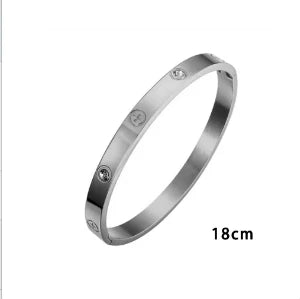Beads Punk Gold Plated Thick Textured Open Bracelet Bangle for Women Men Trendy Stainless Steel Metal Bracelets