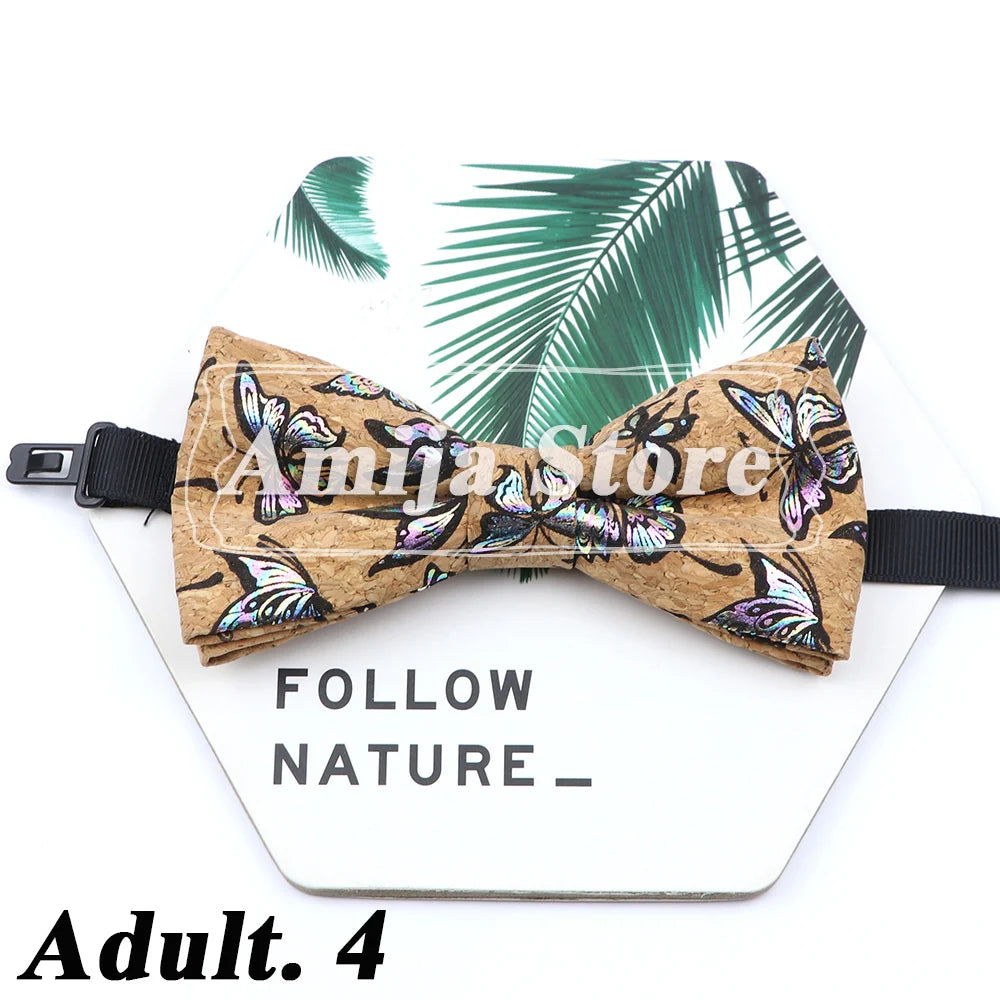 Novel Wooden Bow Tie For Man Women Cork Bowknot Retro Wood Handmade Bowties Daily Party Wedding Accessories Butterfly Wholesale