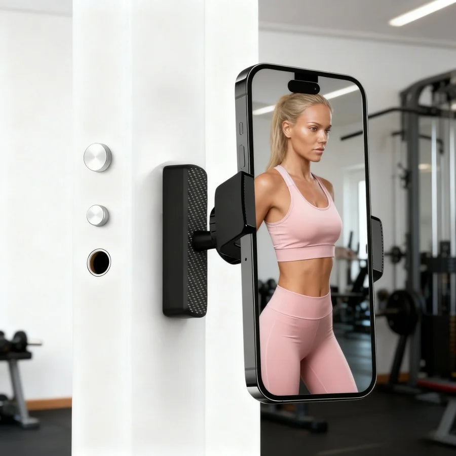 Portable Gym Magnetic Phone Holder with Magnet Base Attach to Metal Surface, 360 °   Adjustable Gym Phone Holder Magnetic Mount for a