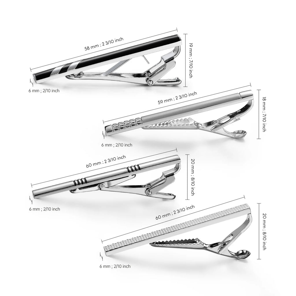 Tie Clip For Men Business Party Minimalist Tie Clips And Cufflinks To Man Shirt Gift Box Jewelry Men's Cuff Man Fashion Lawyer