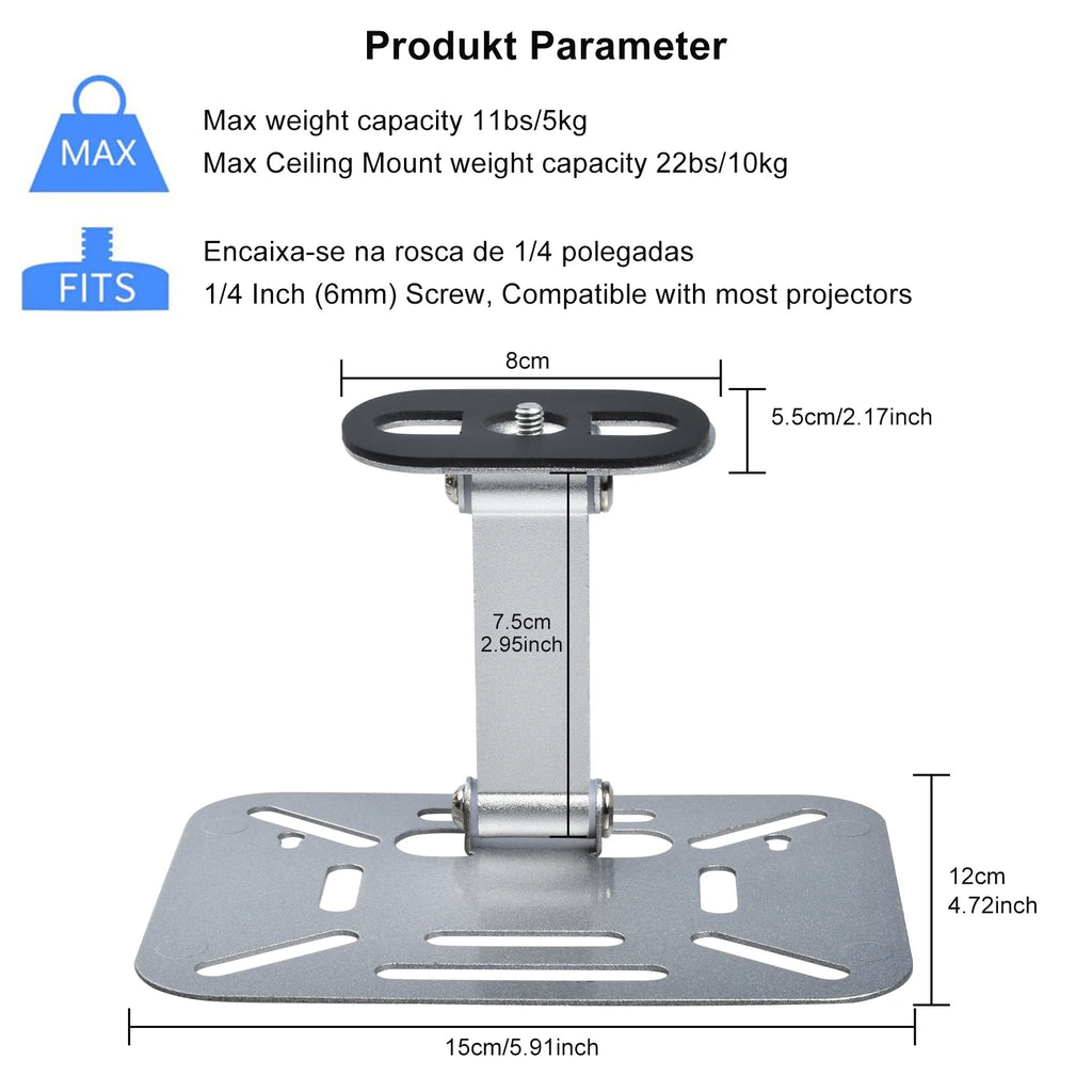 Desktop Projector Holder Stand Table Mobile Projector Mount Removable Adjustable Universal Projectors Bracket Holder Studio Home