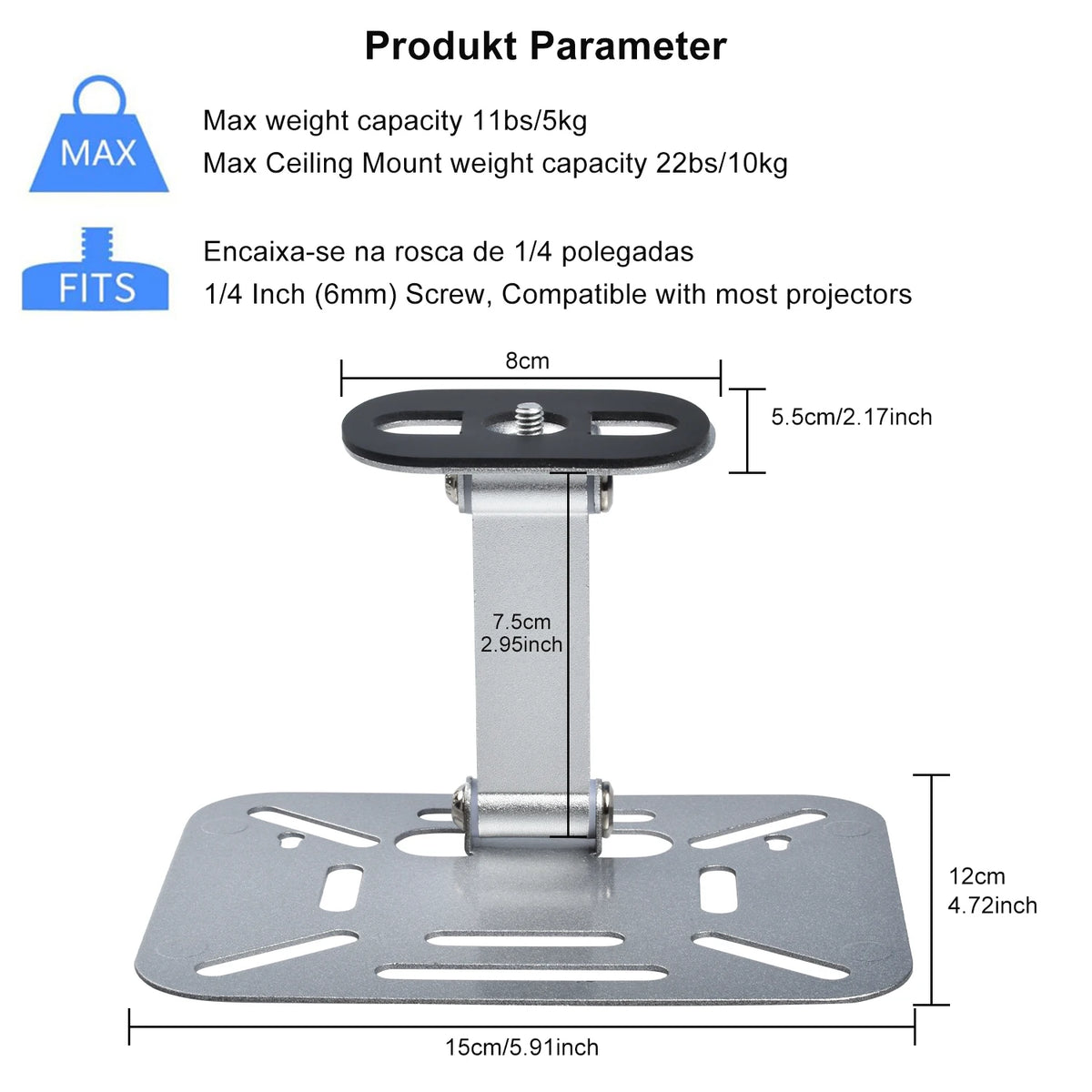 Desktop Projector Holder Stand Table Mobile Projector Mount Removable Adjustable Universal Projectors Bracket Holder Studio Home