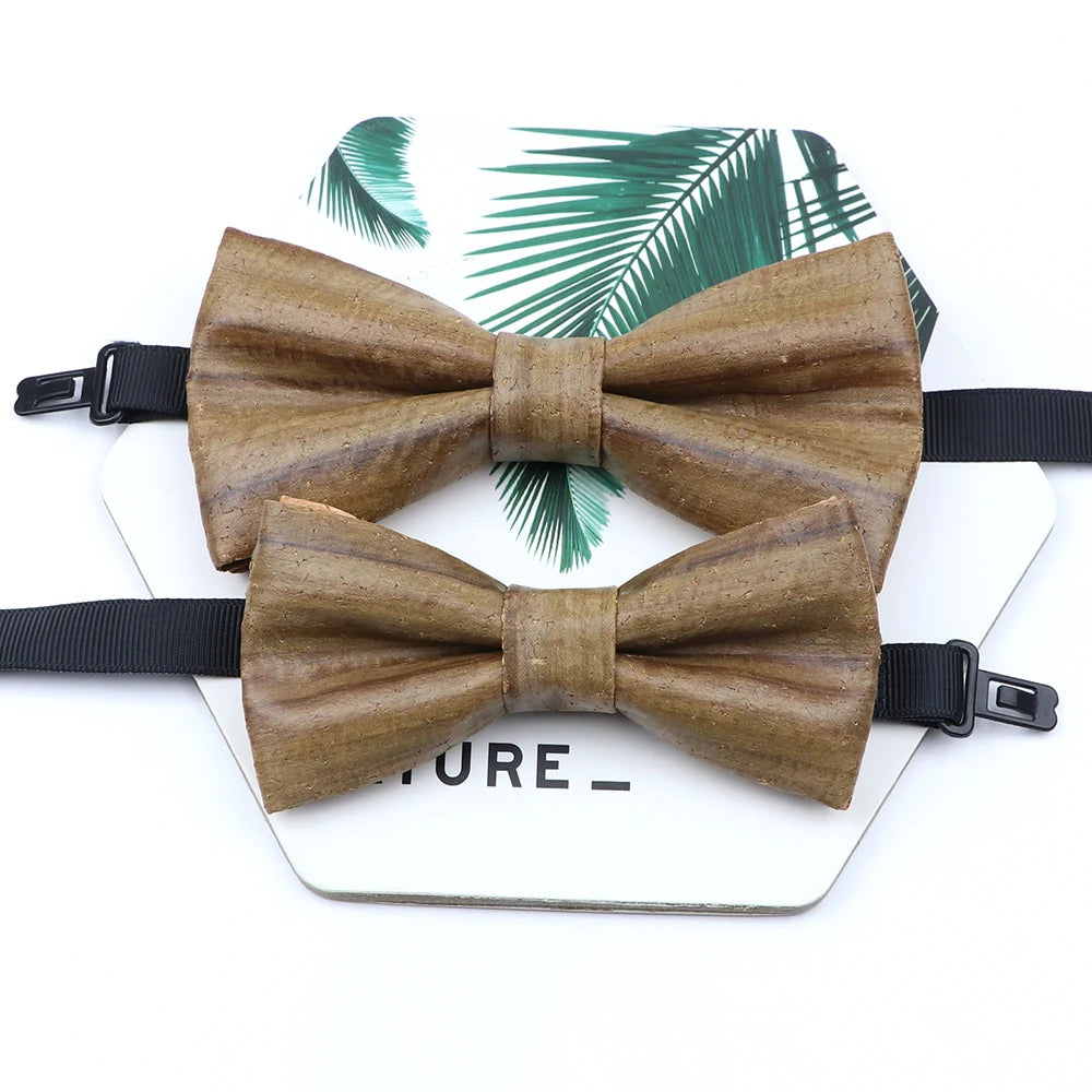 Novel Wooden Bow Tie For Man Women Cork Bowknot Retro Wood Handmade Bowties Daily Party Wedding Accessories Butterfly Wholesale