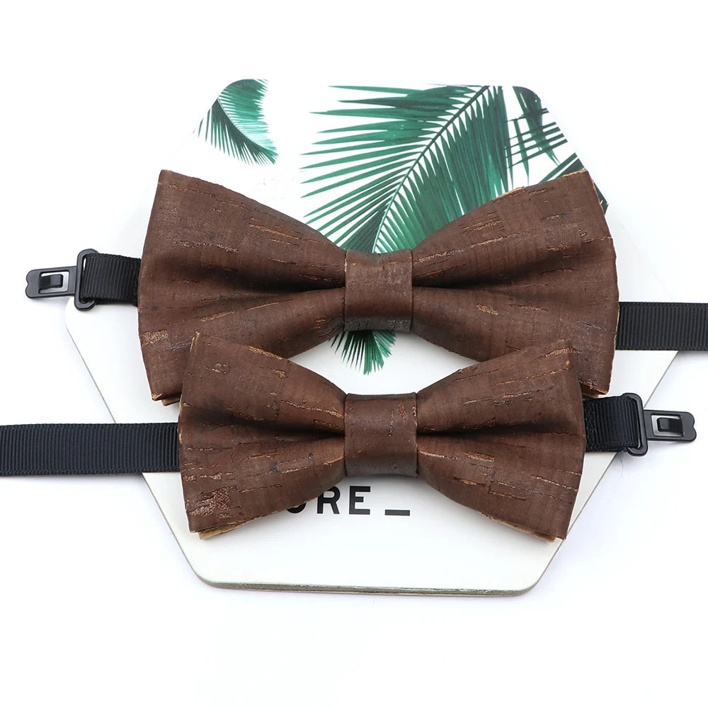 Novel Wooden Bow Tie For Man Women Cork Bowknot Retro Wood Handmade Bowties Daily Party Wedding Accessories Butterfly Wholesale