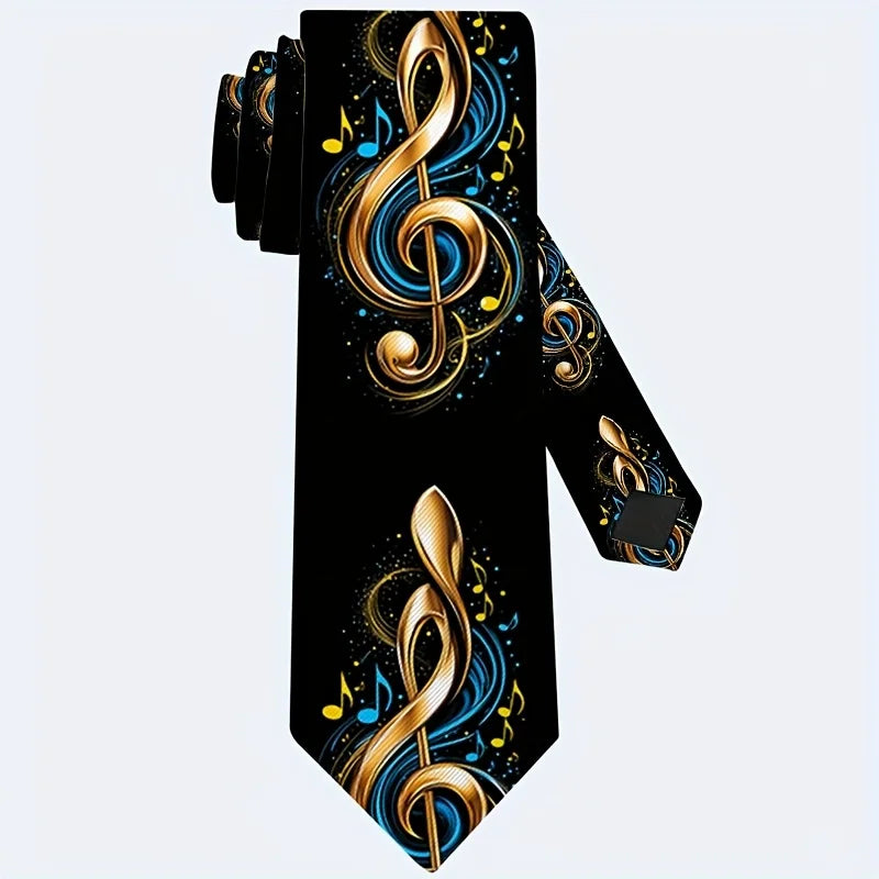 Musical Note Treble Clef Print Necktie Elegant Music Lover Gift for Birthdays Christmas Gifts Valentine'S Day Stylish Tie