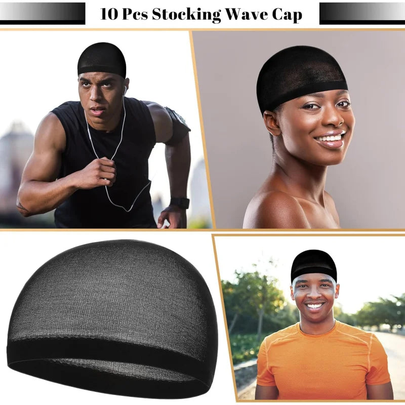 Ramede Stocking Wave Cap for Men Adult Stretchy Nylon Skull Wave Lightweight Beanie Caps Waves for Man Women