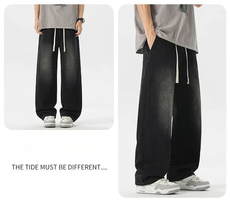 Straight Jeans 2026 New Men's Clothes Wide-leg Baggy Casual Trousers Fashion Hip-hop Loose Jeans Streetwear Male