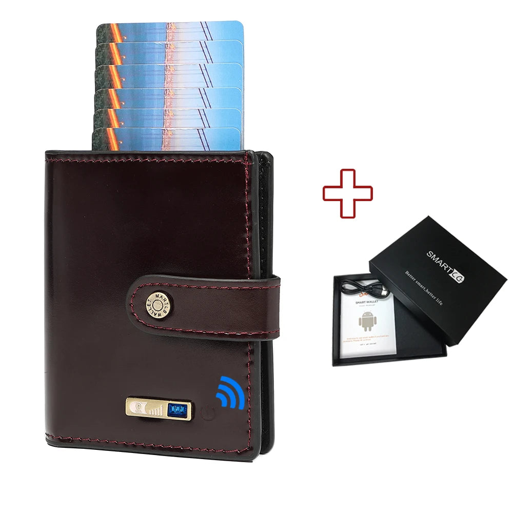 Wallet with Tracker Men Wallet anti Loss Android Magsafe Cüzdan Metal Cartera GPS Finder Boy Gift  smart wallet  with camera