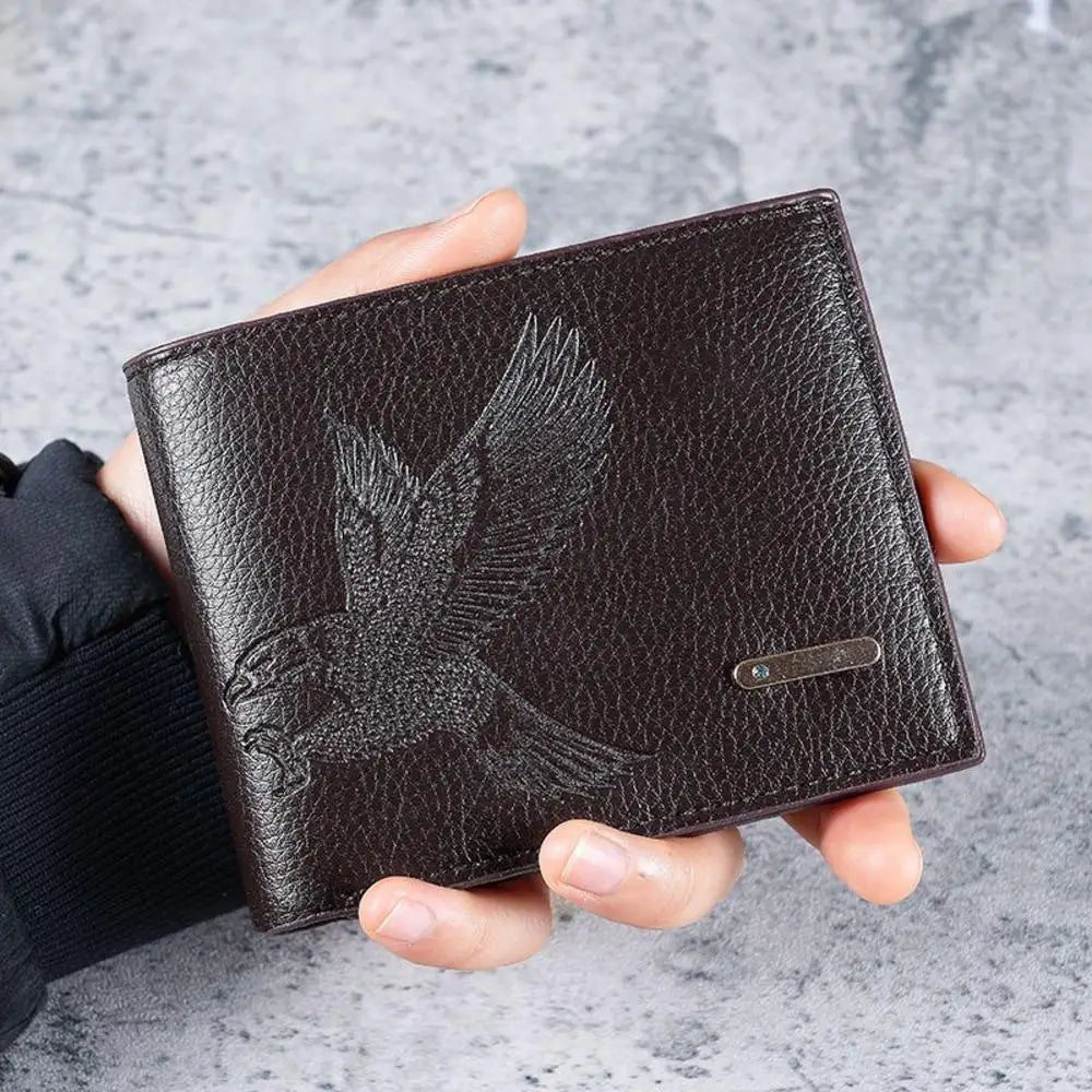 PU Leather RFID Wallet Men Slim Vertical Wallets Black Thin Short ID Credit Card Holder Minimalist Men's Brown Money Bag