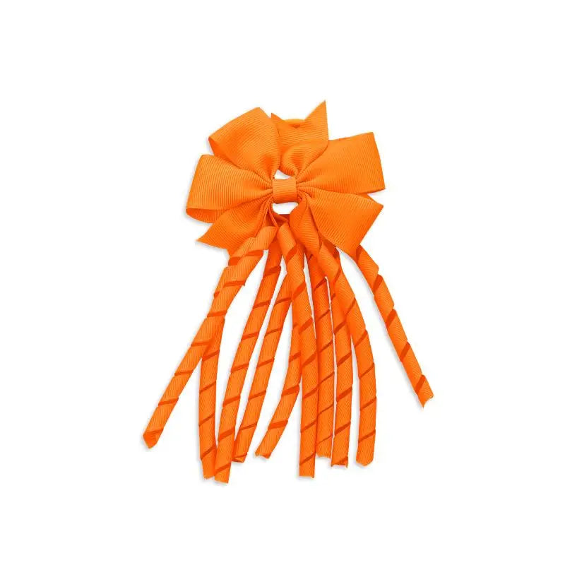 European And American Children's Hair Accessories Cheerleading Stage Streamers Curling Tassel Swallowtail Bow Rubber Band Hair