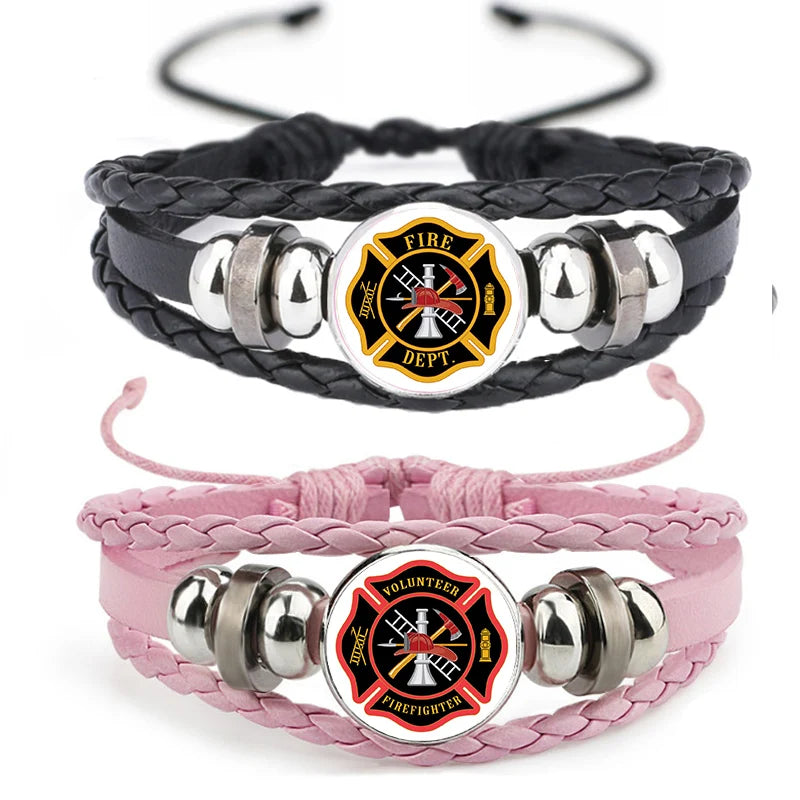 Gift Bracelet For Men High Quality Jewelry Fire Department Firefighter Bracelets Daily Dressing Party Holiday Pendant