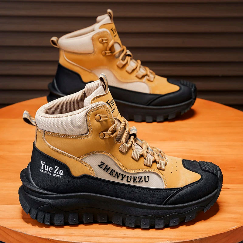 Men's Western Boots, with Thick, Wear-Resistant Soles and Comfortable Lining, Suitable for Outdoor Activities, Camping, Hiking, and Other Outfits