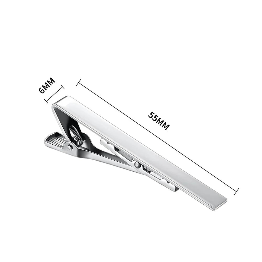 Tie Clip Necktie Accessories Fashion Style Ties for Men Metal Tone Simple Bar Clasp Practical Clasp Tie Pin for Mens Collar Clip