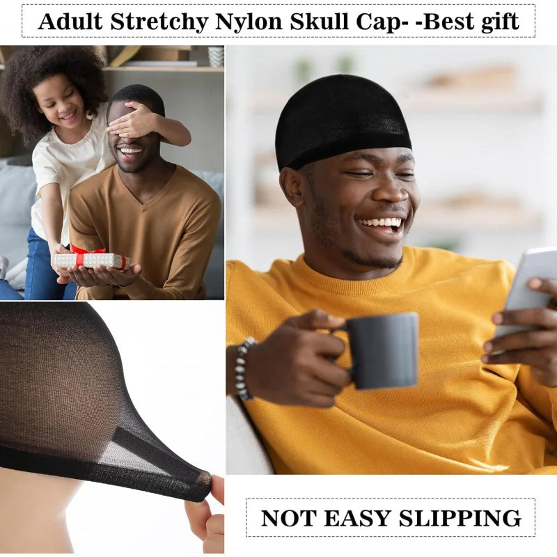 Ramede Stocking Wave Cap for Men Adult Stretchy Nylon Skull Wave Lightweight Beanie Caps Waves for Man Women
