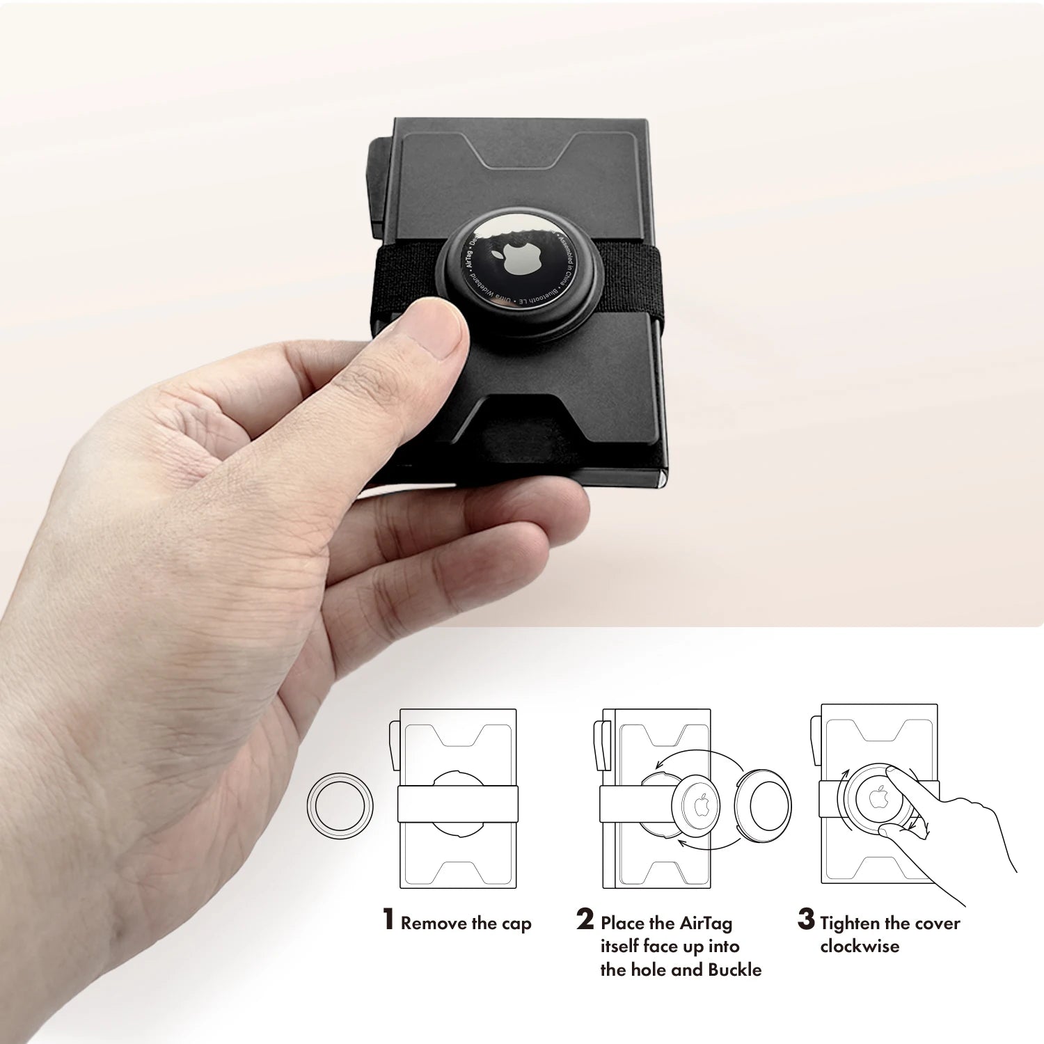 Smart Metal AirTag Wallet for Men: Slim Holder, RFID Blocking, Minimalist Pop-Up Card Design - Secure Tracking Accessory