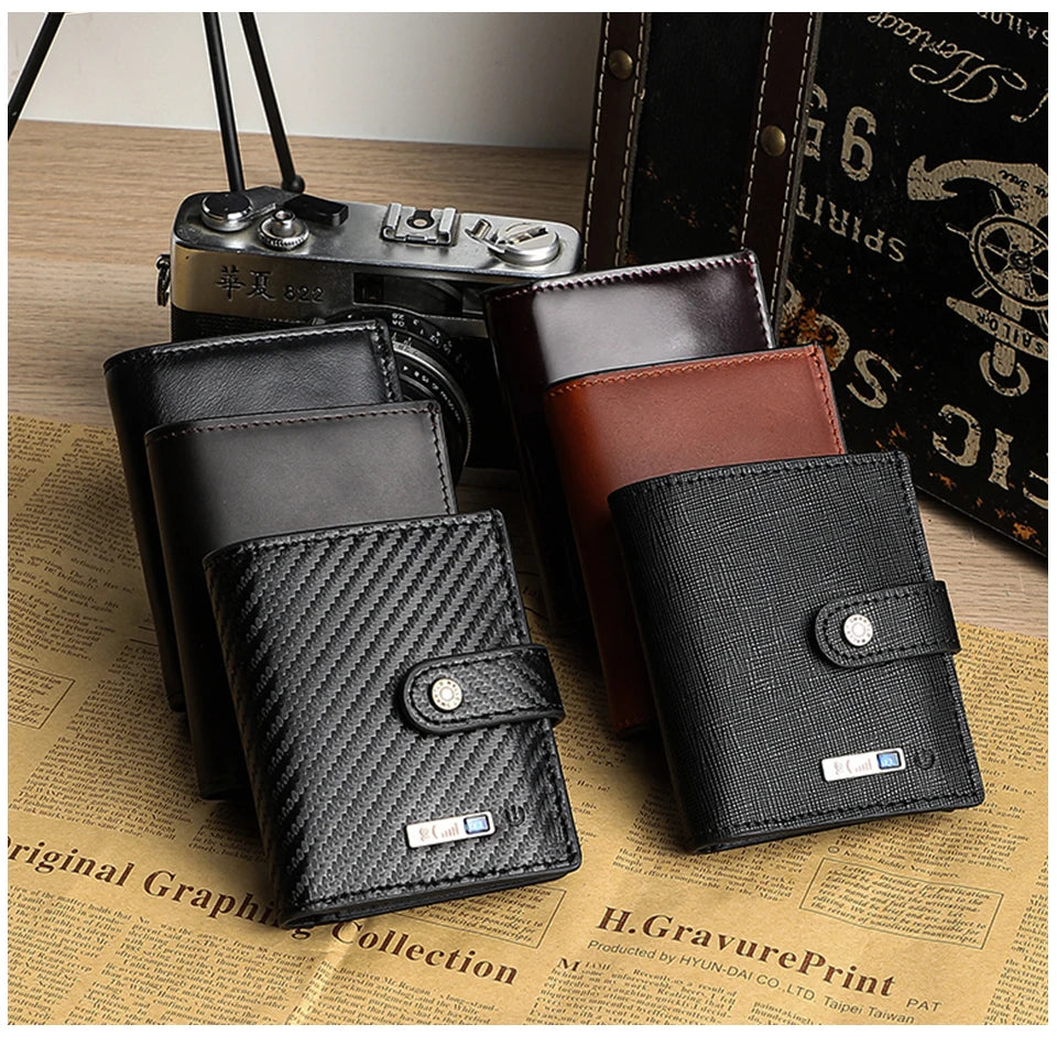 Wallet with Tracker Men Wallet anti Loss Android Magsafe Cüzdan Metal Cartera GPS Finder Boy Gift  smart wallet  with camera