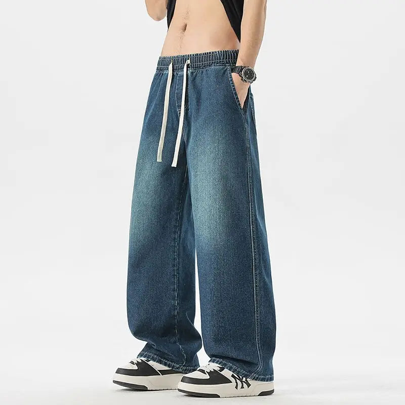 Straight Jeans 2026 New Men's Clothes Wide-leg Baggy Casual Trousers Fashion Hip-hop Loose Jeans Streetwear Male