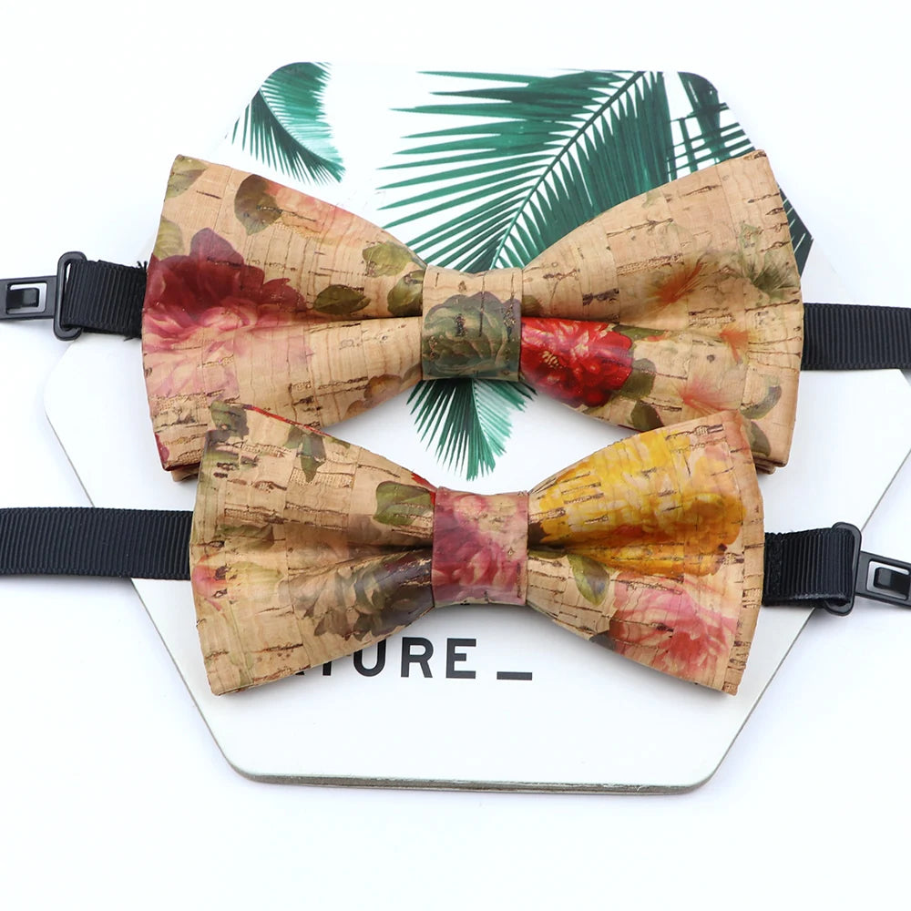 Novel Wooden Bow Tie For Man Women Cork Bowknot Retro Wood Handmade Bowties Daily Party Wedding Accessories Butterfly Wholesale