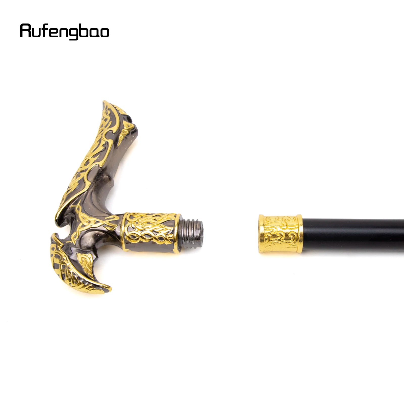 Gold Black Luxury Type Walking Cane Fashion Decorative Walking Stick Gentleman Elegant Cosplay Cane Knob Crosier 93cm