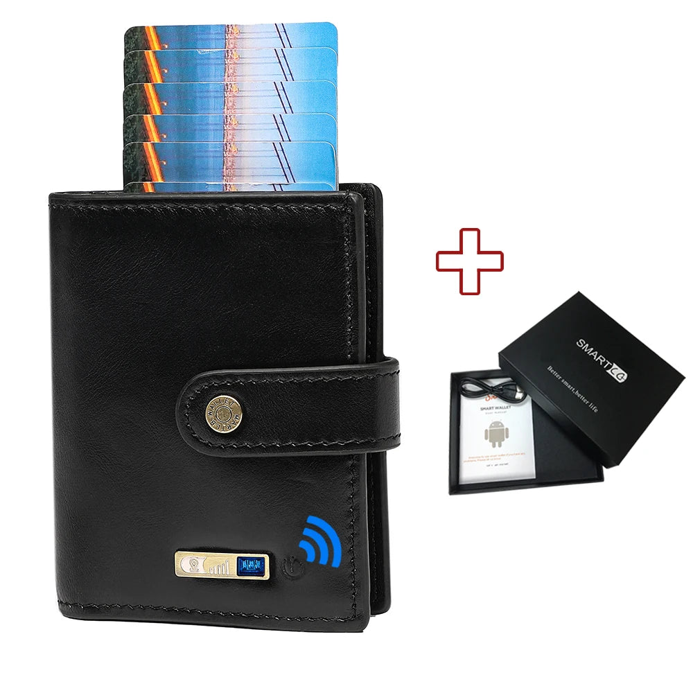 Wallet with Tracker Men Wallet anti Loss Android Magsafe Cüzdan Metal Cartera GPS Finder Boy Gift  smart wallet  with camera