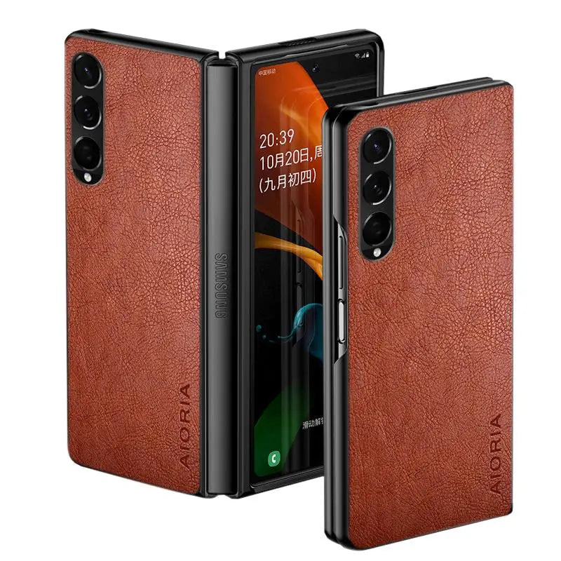 Case For Samsung Galaxy Z Fold 5 4 3 Fold5 Fold4 Fold3 Luxury Leather Business Cover For Samsung Galaxy Z Fold 4 Case