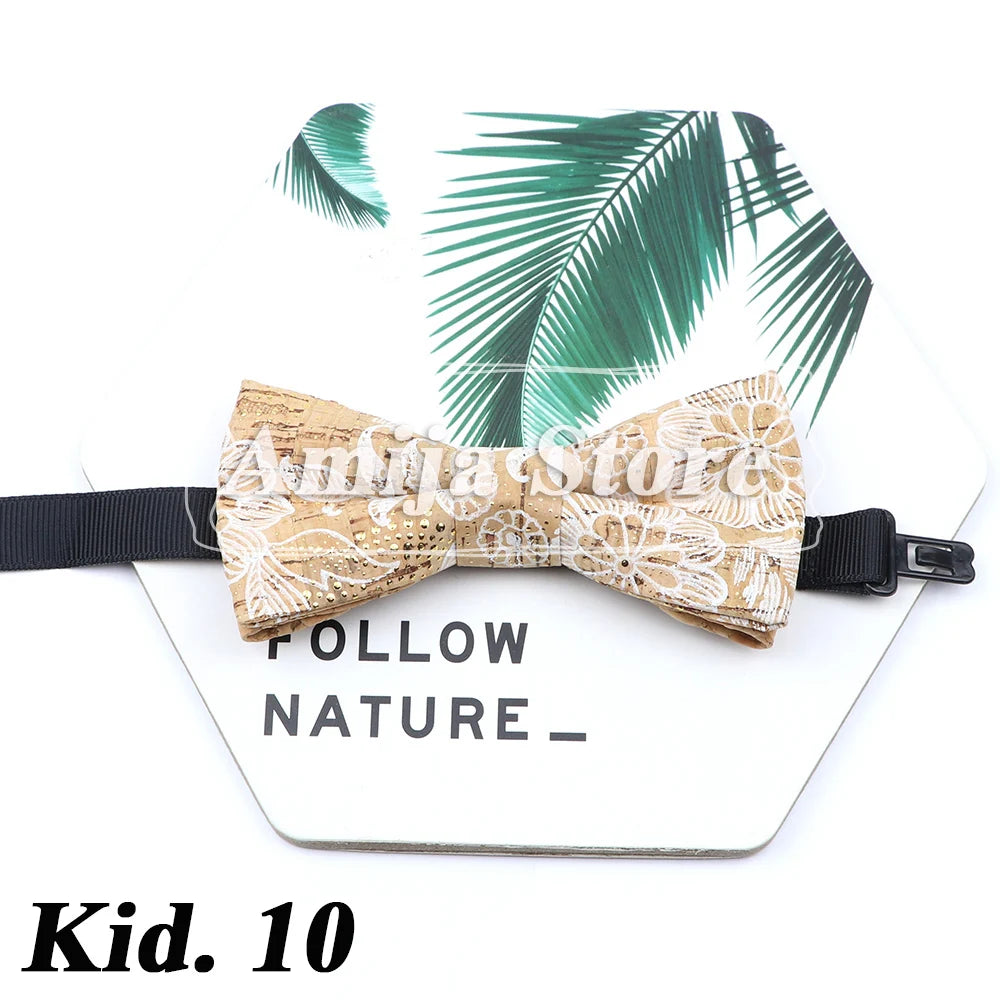 Novel Wooden Bow Tie For Man Women Cork Bowknot Retro Wood Handmade Bowties Daily Party Wedding Accessories Butterfly Wholesale