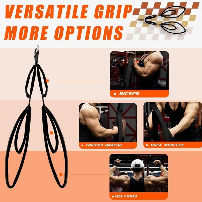 Tricep Rope Cable Attachment 3 in 1 Tricep Pull Down Attachment 3-Lengths for Triceps Back & Shoulders Triceps Extension Strap
