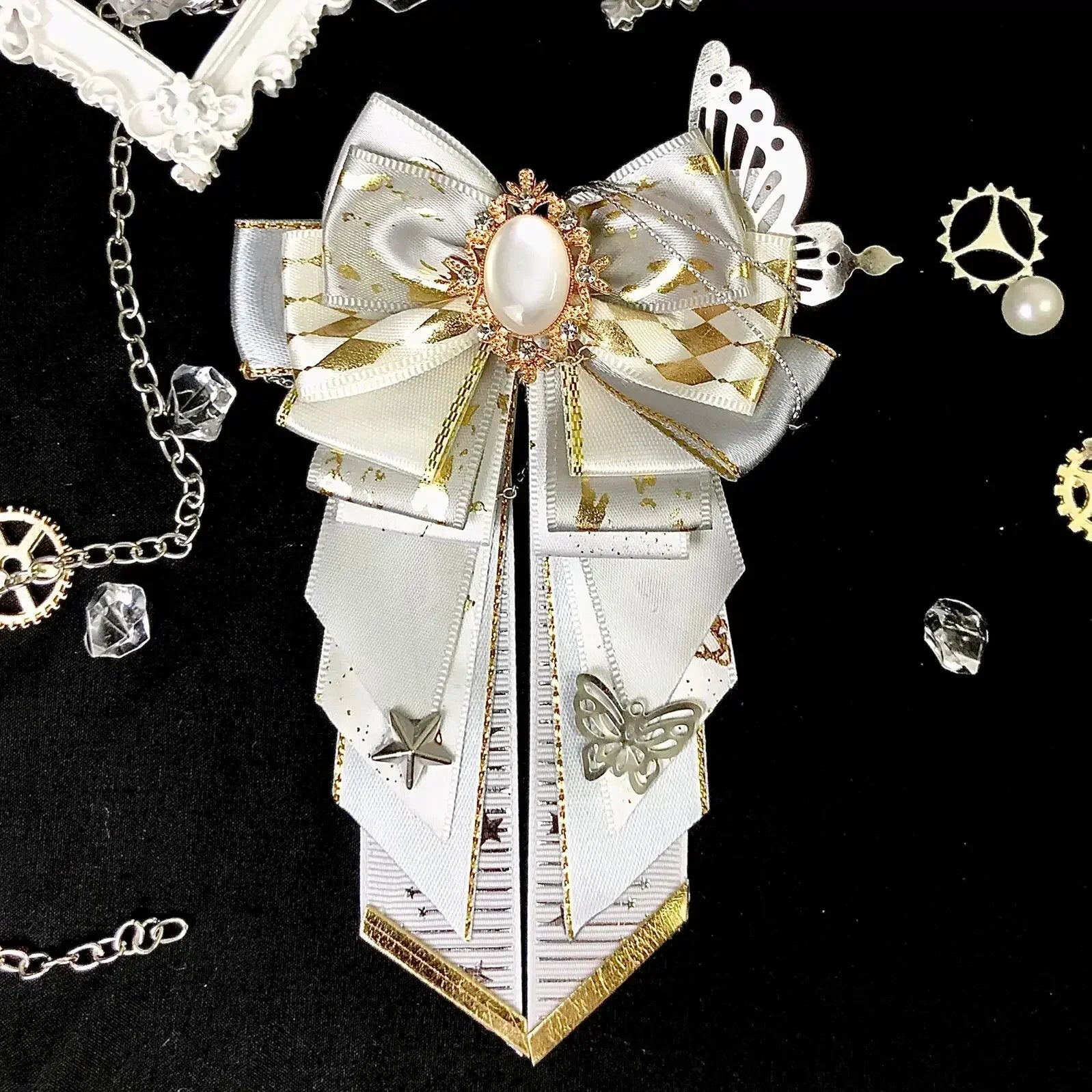 Men's Bow Tie High-end Luxury Wedding Bowtie Women's Lolita Brooch Anime Shirt Dress Accessories Handmade Jewelry Collar Flowers