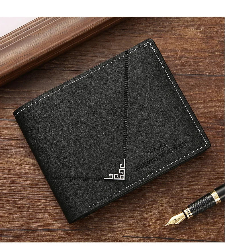 Slim Leather Wallet for Men RFID Blocking Bifold Front Pocket Wallet Minimalist Credit Card Holder Cash Money Clip
